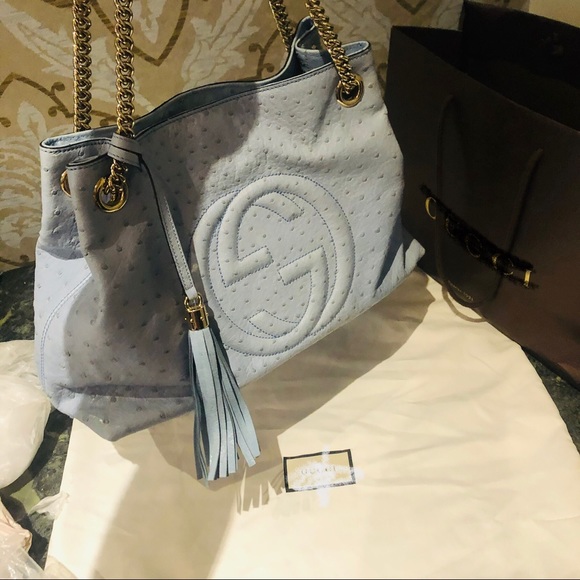 gucci bag with ostrich leather - Picture 8 of 9